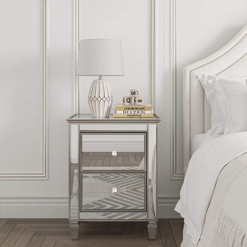 Mirror bedside table set sales